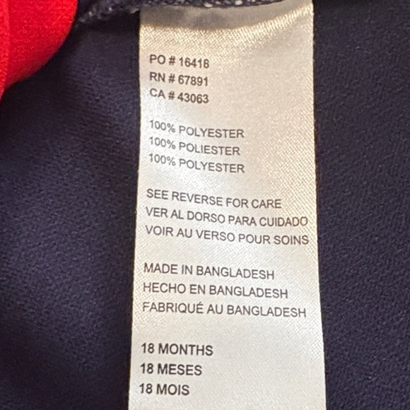 New England Patriots Kids Cheerleader Dress - Red and Blue Size 18 Months - Picture 6 of 7